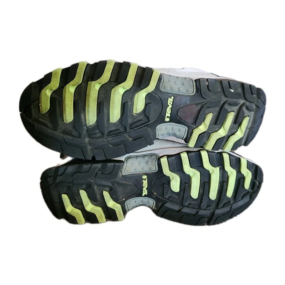 Teva Hiking Shoes Gray w/ Green Accents Low Top‎ Lace Up Women's 9.5